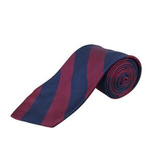Vintage Brooks Brothers Men’s Burgundy & Navy Striped Silk Tie Made In USA